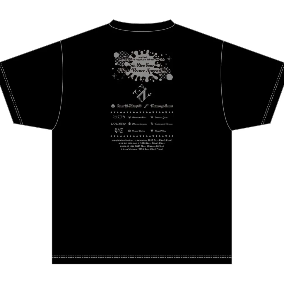 Love Live! Hasu no Sora Jogakuin School Idol Club 5th Live Tour ~4Pair Power Spread!!!!~ T-shirt Edel Note