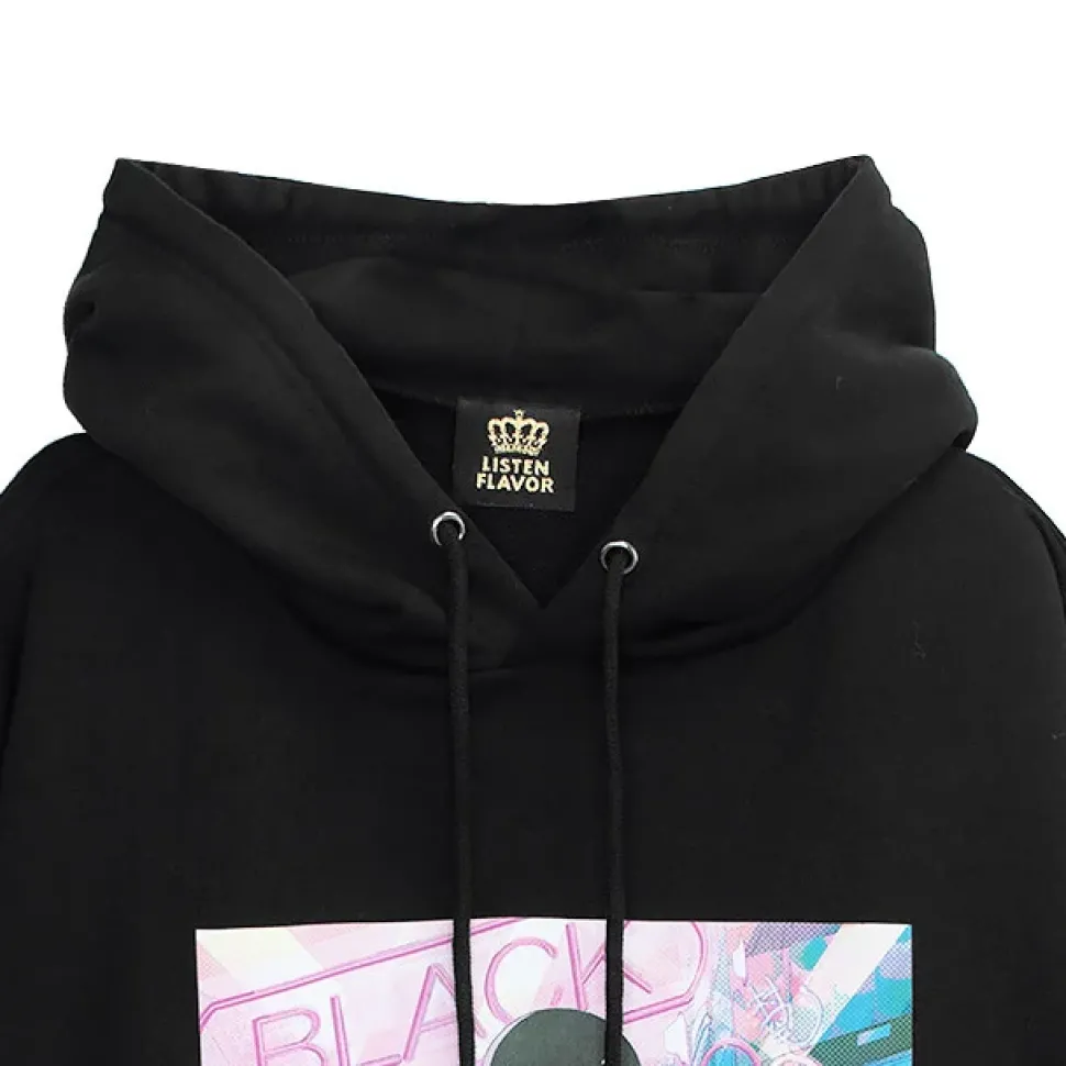 murakaruki x LISTEN FLAVOR Zip Sleeve Hoodie Black