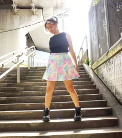 NUEZZZ Rough Sketch All-Over Print Cheer Skirt