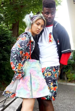 NUEZZZ Rough Sketch All-Over Print Cheer Skirt