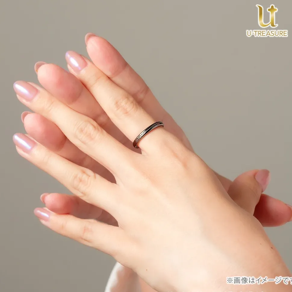 Obey Me! Belphegor Black-Coated Silver Ring