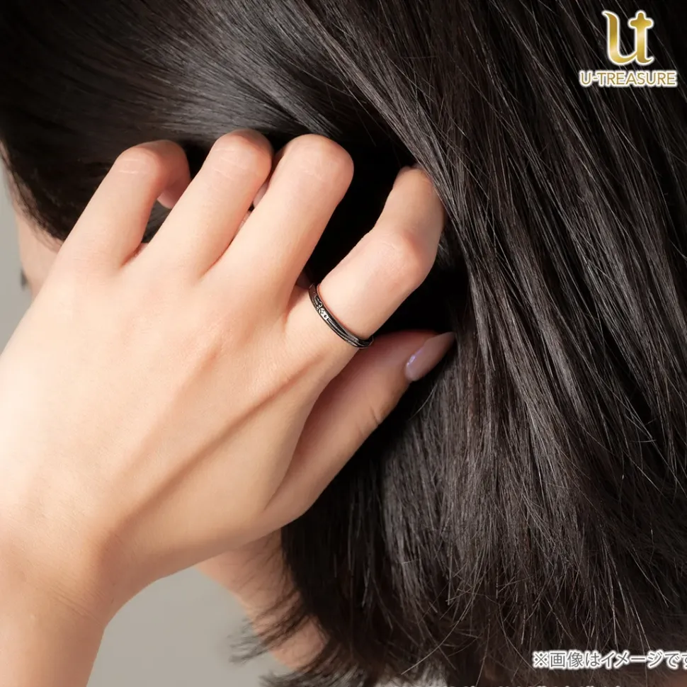 Obey Me! Belphegor Black-Coated Silver Ring