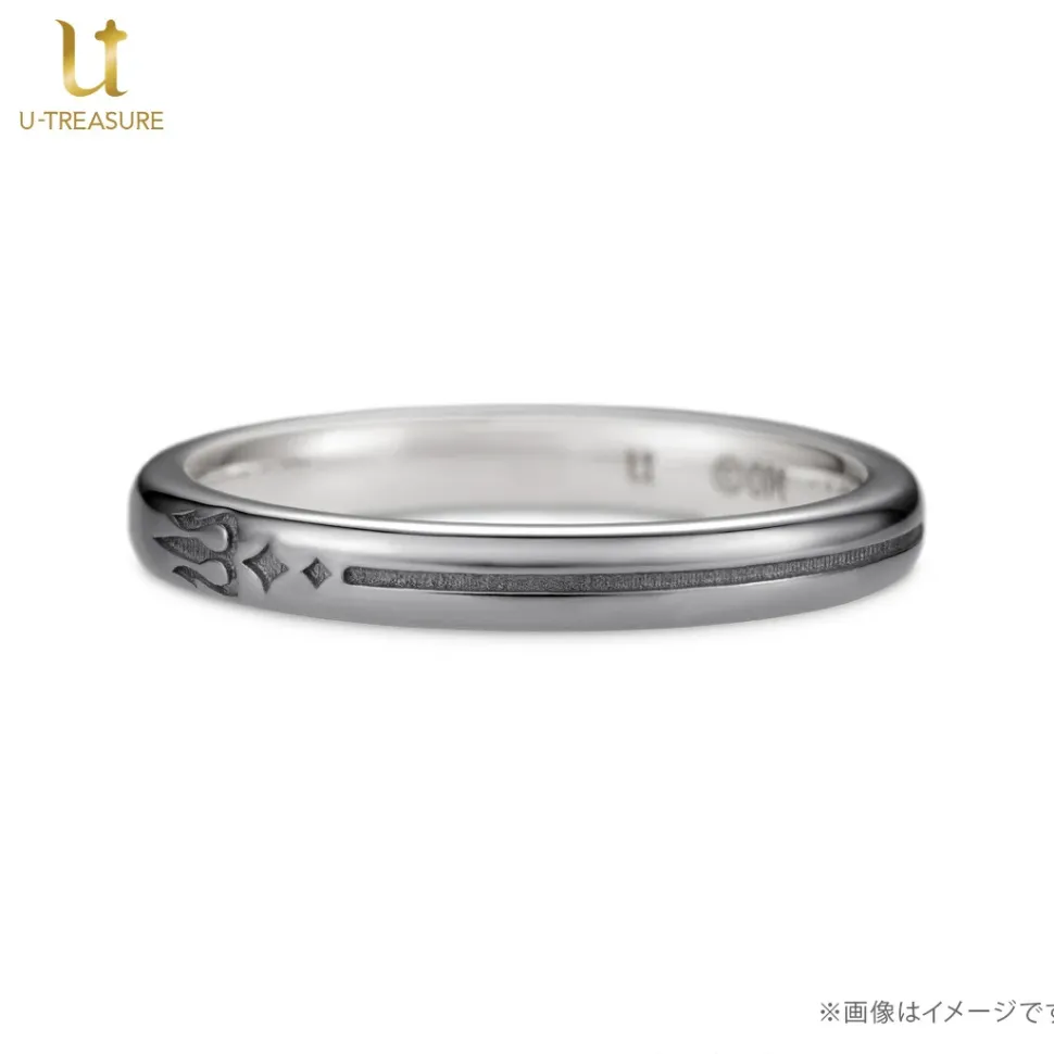 Obey Me! Lucifer Black-Coated Silver Ring