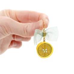Q-pot. Lemon Ribbon Pierced Earring