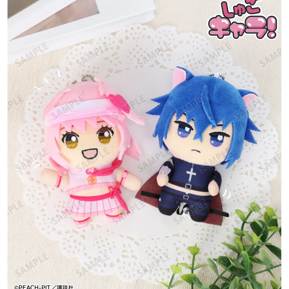 Shugo Chara! Chokonto! Plushie Mascot Amulet Heart & Black Lynx Set