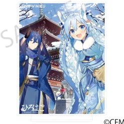 Snow Miku x Hirohako Silver-backed Acrylic Plate Hirosaki Art by Yuuki Suzu