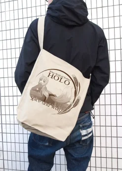 Spice and Wolf: Merchant Meets the Wise Wolf Holo Shoulder Tote Bag Natural