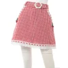 Swankiss Cherry Motif Gingham Skirt