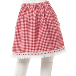Swankiss Cherry Motif Gingham Skirt