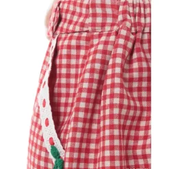 Swankiss Cherry Motif Gingham Skirt