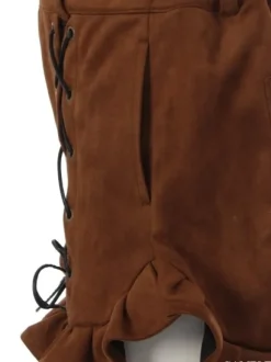 Swankiss Lace-Up Ruffled Hem Shorts