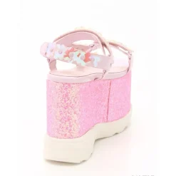 Swankiss Lamé Flower Sandals