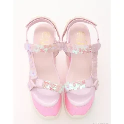 Swankiss Lamé Flower Sandals