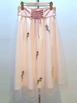 Swankiss Rose & Heart Leopard Print Skirt