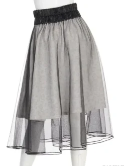 Swankiss Rose & Heart Leopard Print Skirt