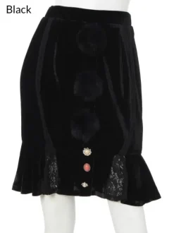 Swankiss Velour Bonbon Tight Skirt