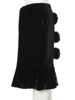 Swankiss Velour Bonbon Tight Skirt