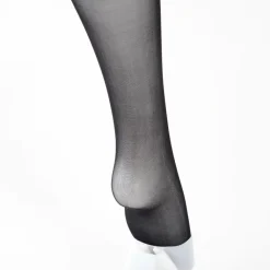 Takeuchi 18 Denier Black Sheer Tights - Knee Heart Motif (Black)