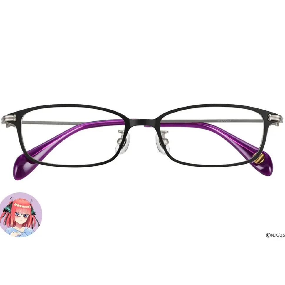 The Quintessential Quintuplets Specials2 Glass Frame w/ Original Eyeglass Case & Cleaning Cloth Set Nino Nakano Model