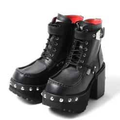 YOSUKE 2015SS Studded Cross Laced Boots