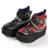 YOSUKE USA Platform Buckle High Top Shoes