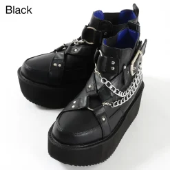 YOSUKE USA Platform Buckle High Top Shoes