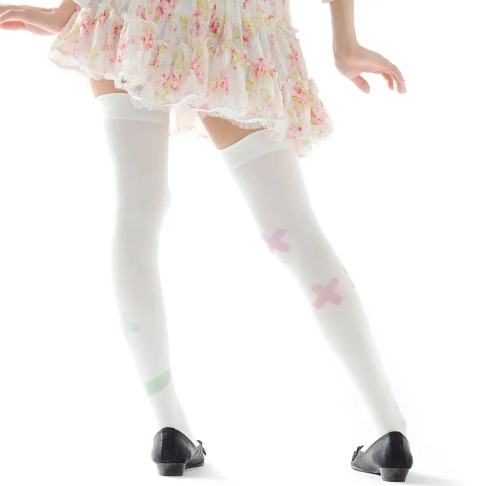 Zettairyoiki Colorful Band-Aid Thigh-High Tights