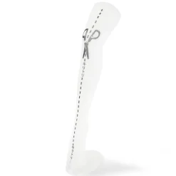 Zettairyoiki Cut Along the Line Knee-High Tights (White)